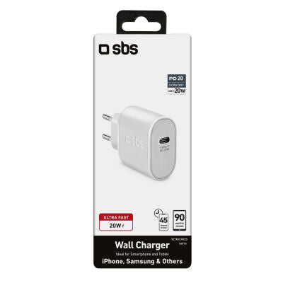 Caricabatterie 20 watt con porta Usb-C - Bianco