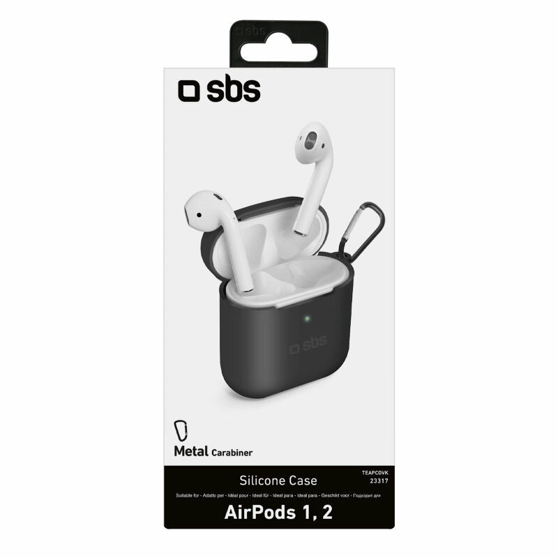 Custodia in silicone per AirPods 1/2 - Nero