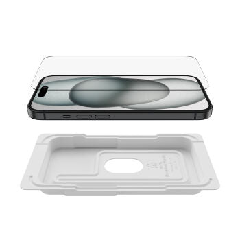 Pellicola in Vetro Temperedglass iPhone 16 e 15 con supporto per l’installazione incluso