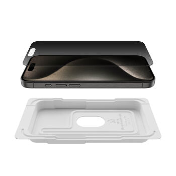 Pellicola Privacy in Vetro iPhone 15 Pro con supporto per l’installazione incluso