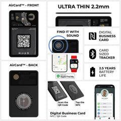 AirCard - Localizzatore Trova Oggetti - Biglietto da Visita NFC e QR Code