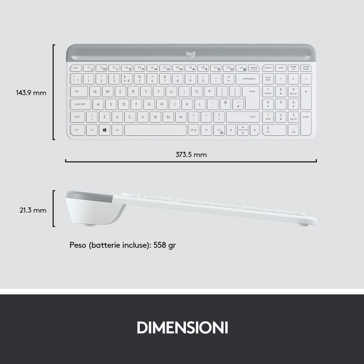 Kit Tastiera e mouse wireless MK470 - Bianco