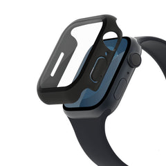 Proteggi schermo antimicrobico + bumper TemperedCurve 2 in 1 per Apple Watch Serie 8/7/Se - 40/41mm - Nero