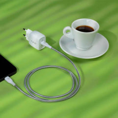 Cavo di ricarica e trasferimento Tunit da USB-C a connettore USB-C 60W 1m - Titanio bianco