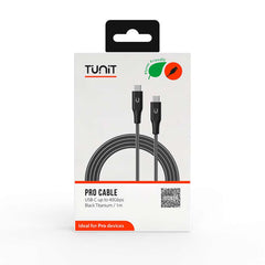 Cavo di ricarica e trasferimento Tunit da USB-C a connettore USB-C (USB4 40Gbps 240W) 2m - Titanio nero