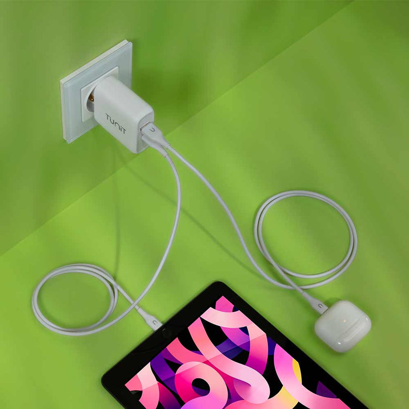 Cavo di ricarica e trasferimento Tunit da USB-A a connettore Lightning 1m - Bianco
