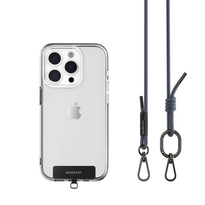 Tracolla 6mm + Gancio per iPhone - Blu Scuro