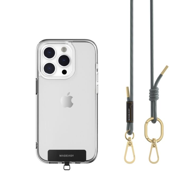 Tracolla 6mm + Gancio per iPhone - Blu Nebbia