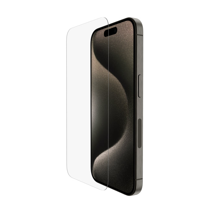Proteggi schermo UltraGlass 2 antimicrobico per iPhone 16 Pro con supporto per l’installazione incluso