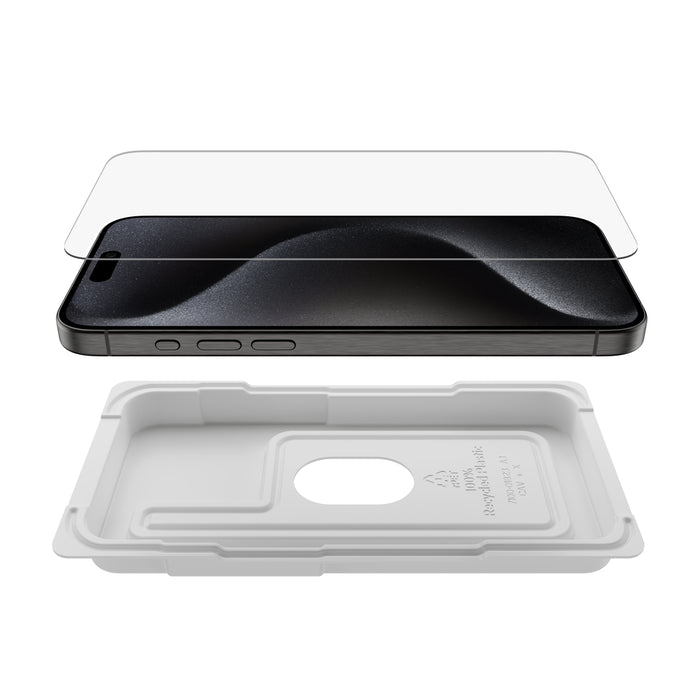 Proteggi schermo UltraGlass 2 antimicrobico per iPhone 16 Pro Max con supporto per l’installazione incluso