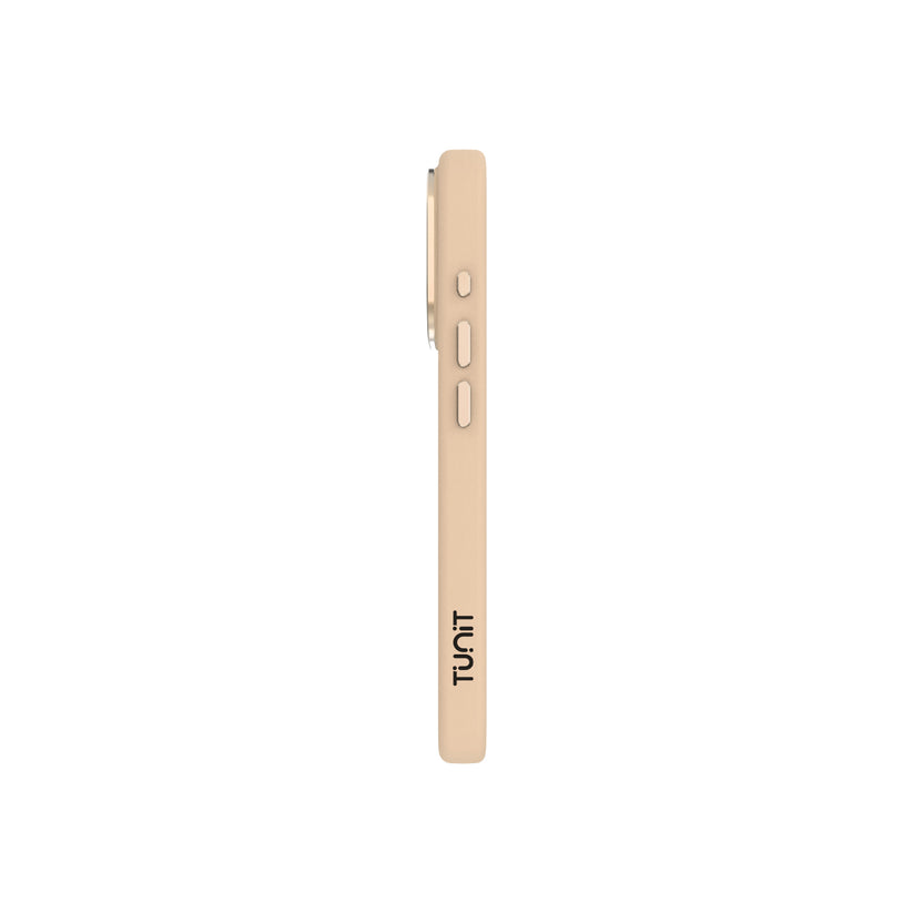 Cover beige per iPhone 16 Pro Tunit Soft Touch compatibile con MagSafe