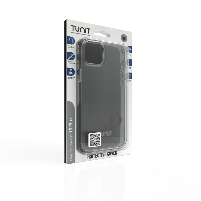 Custodia in policarbonato trasparente per iPhone 15 Plus