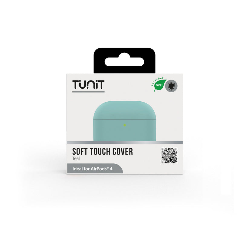 Cover Soft Touch verde acqua per AirPods 4