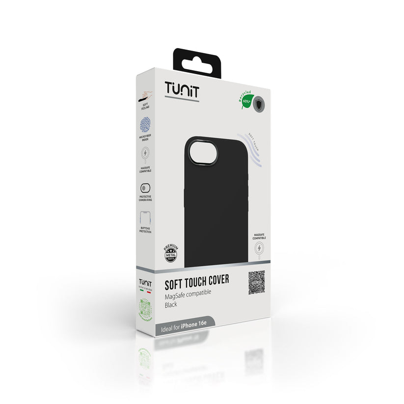Cover in silicone compatibile MagSafe di Tunit per iPhone 16e - Nero