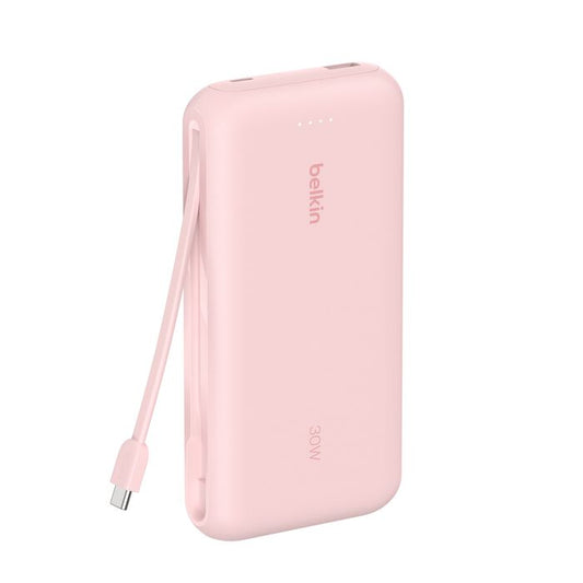 Belkin BoostCharge PowerBank 20K con cavo integrato USB-C rosa