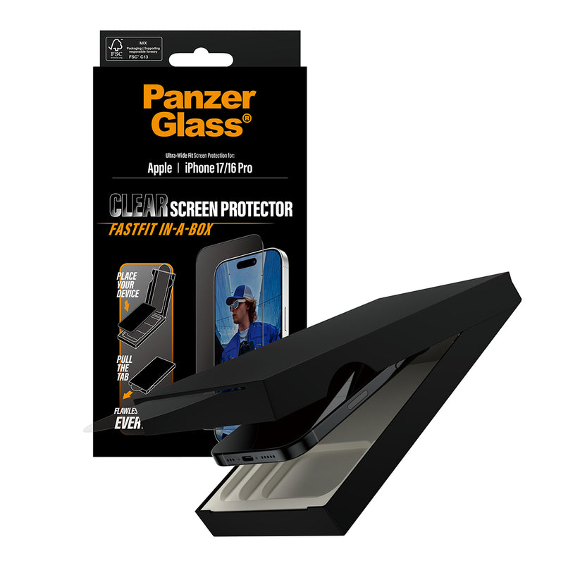 PanzerGlass Screen Protector Ultra-Wide Fit per iPhone 17 e iPhone 16 Pro