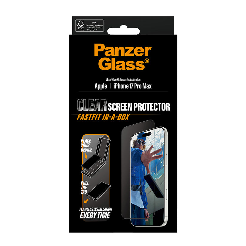 PanzerGlass Screen Protector Ultra-Wide Fit per iPhone 17 Pro Max