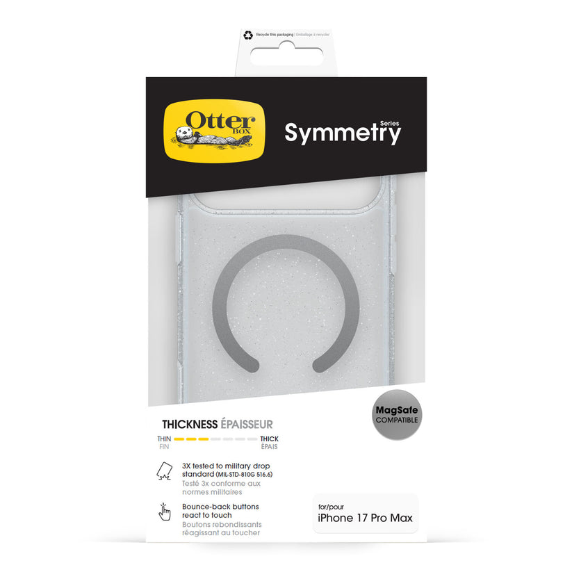 Custodia Symmetry Series Clear con MagSafe per iPhone 17 Pro Max - Glitter