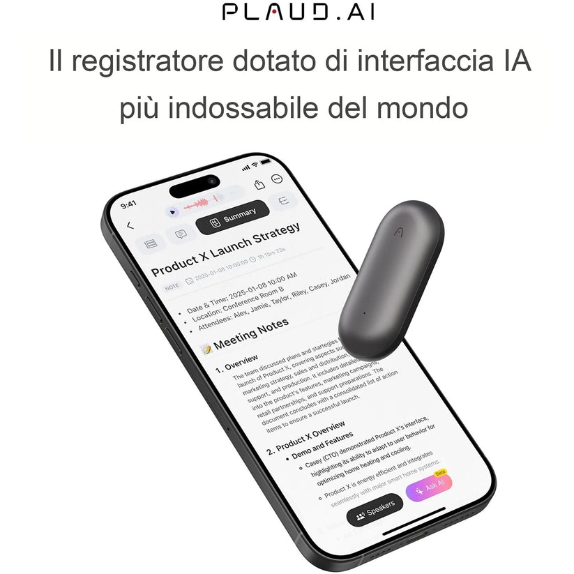 Plaud NotePin - Registratore IA indossabile