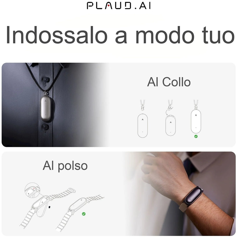 Plaud NotePin - Registratore IA indossabile