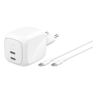 Doppio caricabatteria GaN USB-C da 67W con cavo USB-C - Belkin BoostCharge Pro