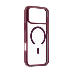 Cover trasparente per iPhone 18 Pro aiino Jump con bordi borgogna