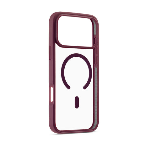 Cover trasparente per iPhone 18 Pro aiino Jump con bordi borgogna