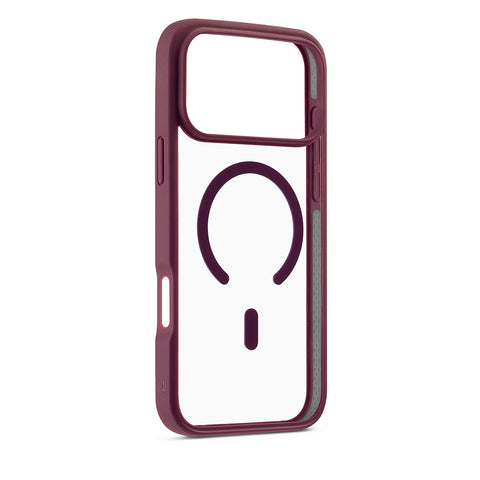 Cover trasparente per iPhone 18 Pro Max aiino Jump con bordi borgogna