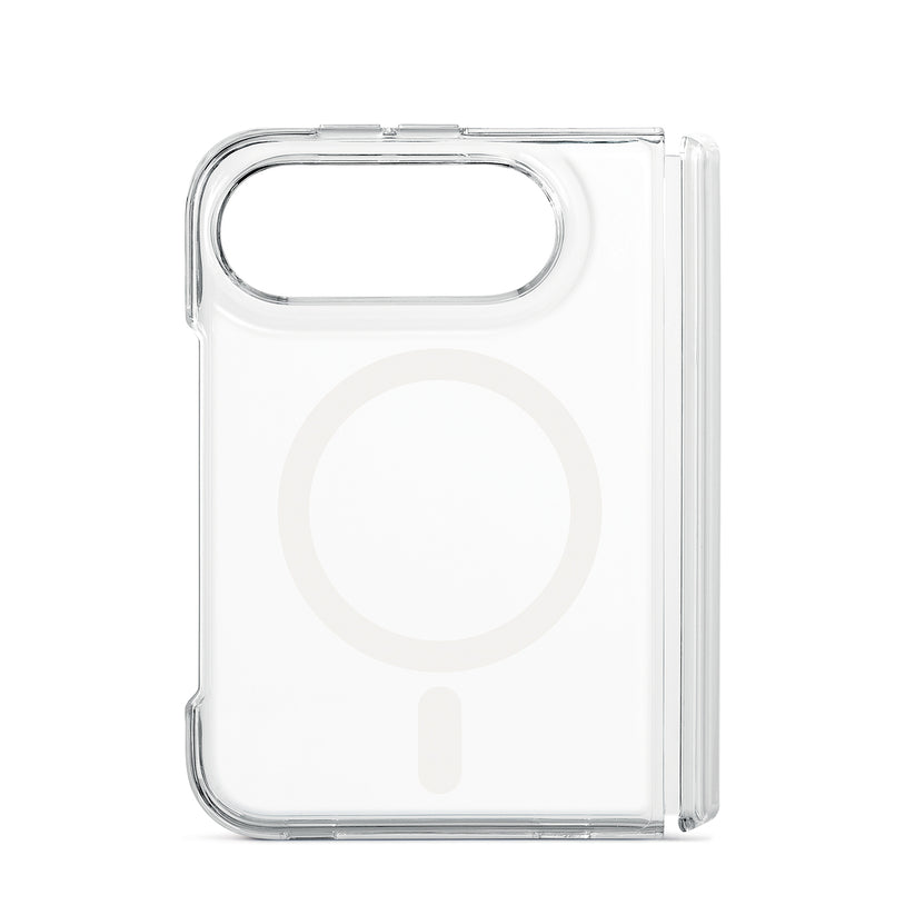 Custodia trasparente Frozen con magnete bianco per iPhone Duo