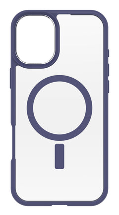 Cover React trasparente con bordi viola per iPhone 16 Plus