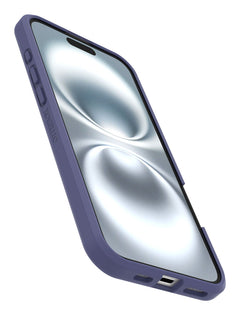 Cover React trasparente con bordi viola per iPhone 16 Plus