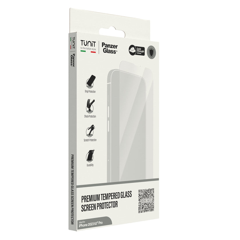 Vetro protettivo Premium Tunit SAFE. by PanzerGlass per iPhone 15 Pro