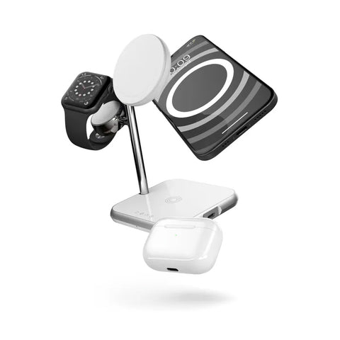 Stazione di ricarica Zens 4 in 1 per AirPods, Apple Watch e iPhone con MagSafe - Bianco