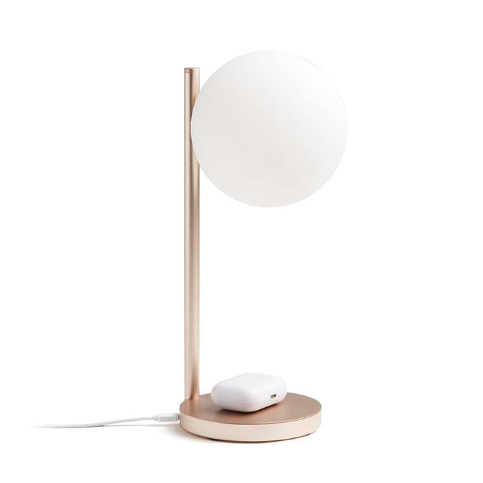 Lexon Bubble Lamp - Lampada da scrivania con caricatore wireless integrato - Oro