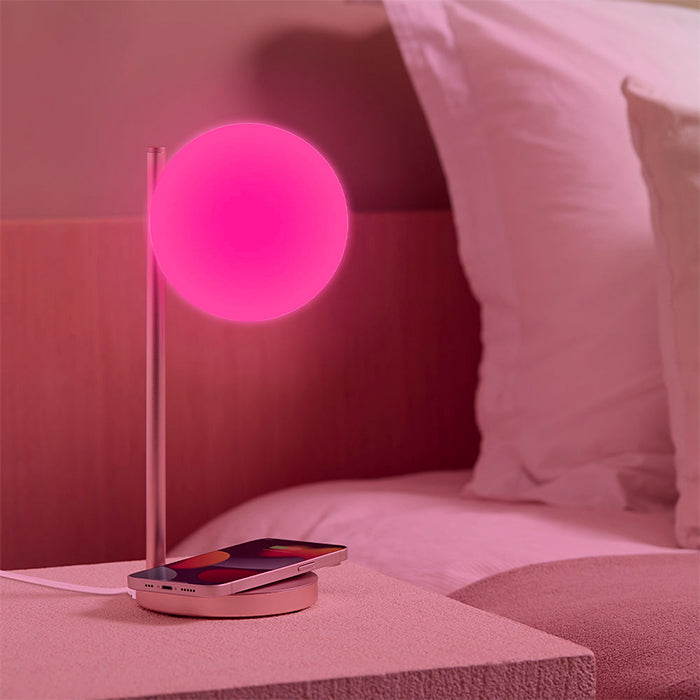 Lexon Bubble Lamp - Lampada da scrivania con caricatore wireless integrato - Oro