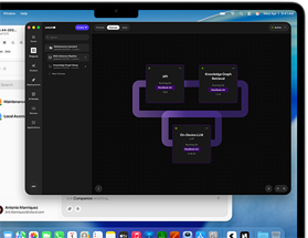 MacBook Air su cui viene mostrato il flusso di lavoro di un modello linguistico di grandi dimensioni su WebAI