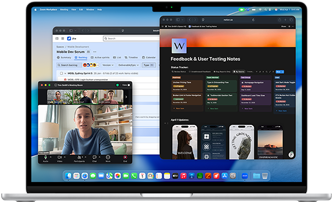 MacBook Air con le app Notion, Jira e Zoom aperte in tre finestre separate, per mostrare che macOS permette di usare più app alla volta senza problemi
