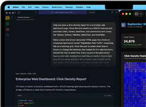 Schermo di un MacBook Pro che mostra l’analisi dei dati di navigazione effettuata con le funzioni AI
