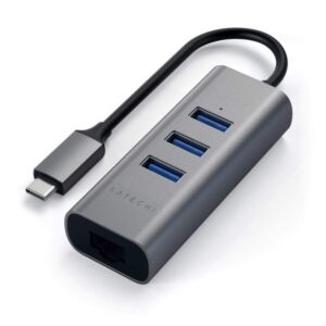 Hub USB di Tipo C 2 in 1 con Ethernet - Grigio Siderale