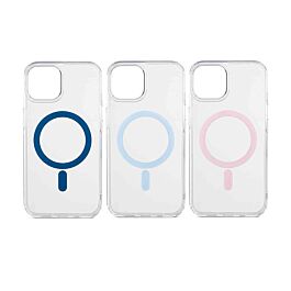 Aiino Custodia Frozen Per IPhone 14 Plus - Cover Trasparente Con Magneti Integrati, Antiurto, Ricarica MagSafe, Lilla