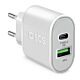 Caricabatterie caricatore 20 Watt Ricarica ultra rapida e due porte USB - Bianco