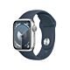 Apple Watch Series 9 GPS Cassa in Alluminio Argento con Cinturino Sport Blu Tempesta - 41mm - S/M