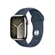 Apple Watch Series 9 GPS + Cellular Cassa in Acciaio inossidabile con Cinturino Sport Blu Tempesta - 41mm - S/M