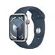 Apple Watch Series 9 GPS + Cellular Cassa in Alluminio Argento con Cinturino Sport Blu Tempesta - 45mm - S/M