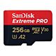 SanDisk Extreme PLUS - Scheda di memoria flash (adattatore da microSDXC a SD in dotazione) - 256 GB - A2 / Video Class V30 / UHS-I U3 / Class10 - UHS-I microSDXC