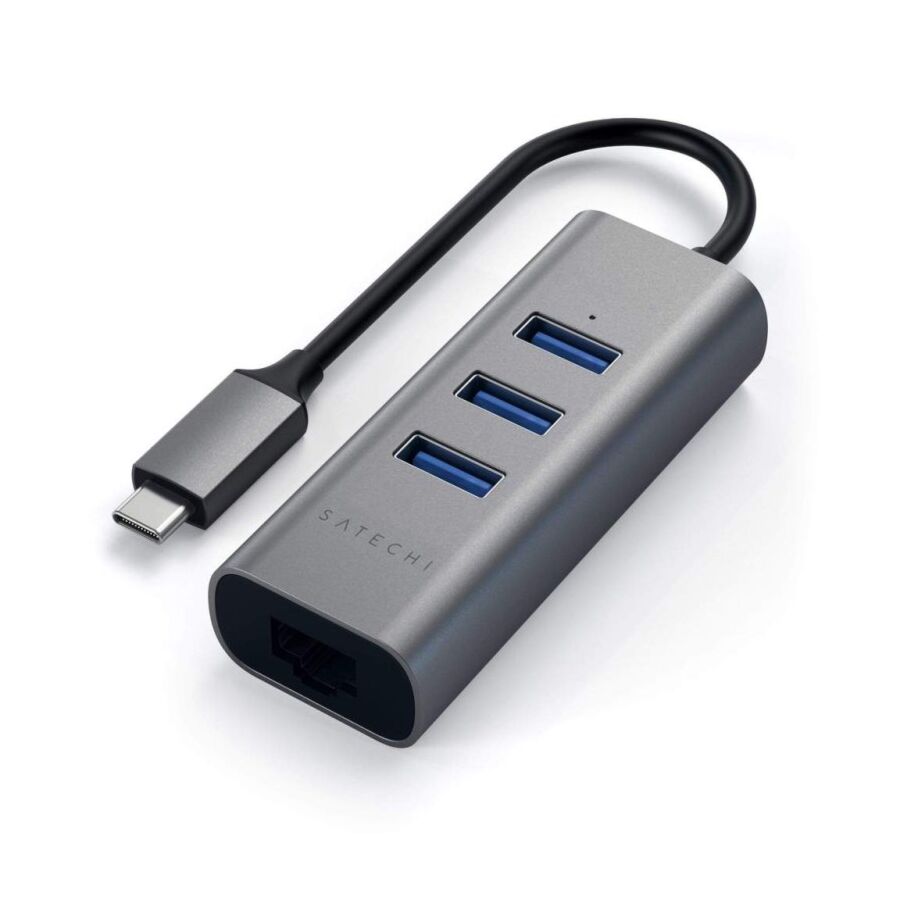 Hub USB di Tipo C 2 in 1 con Ethernet - Grigio Siderale