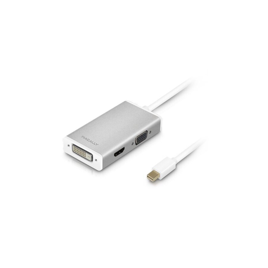 Macally - Adattatore Mini DisplayPort a DVI/HDMI/VGA con supporto Ultra HD (4K)