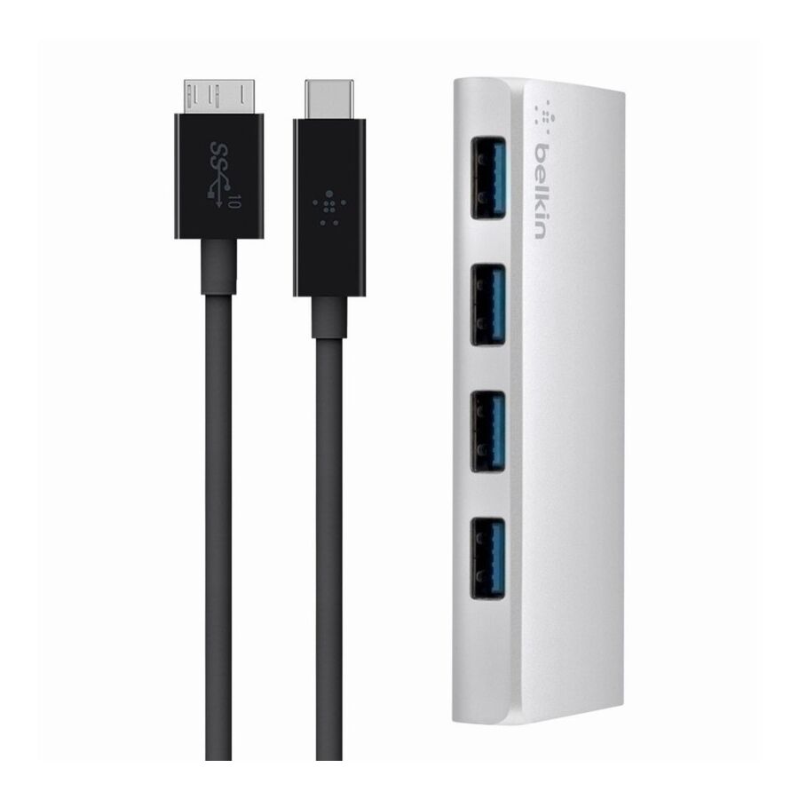 Belkin - Hub a 4p USB 3.0 con Cavo USB-C
