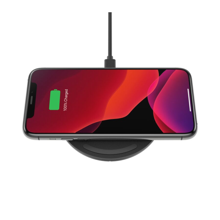 Tappetino di Ricarica Wireless da 10W con caricabatteria da parete Quick Charge 3.0 e Cavo BOOST↑CHARGE - Nero