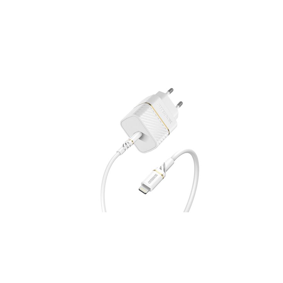 Caricatore da muro Usb-C 20w + Cavo Usb-C-Lighting 1m - Bianco